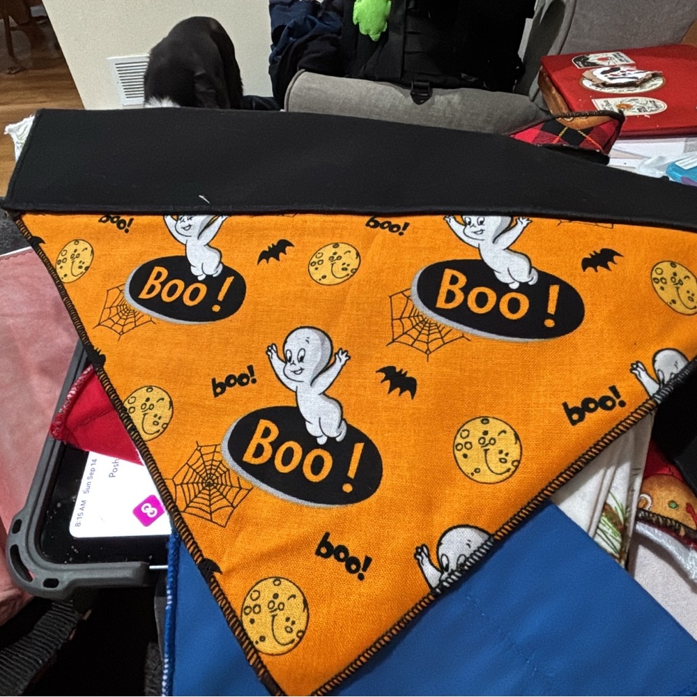 New reversible Halloween Dog Bandana - Orange and Black